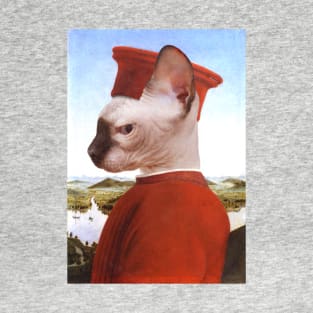 Portrait of a Sphynx Cat as Federico da Montefeltro - Pet Gift T-Shirt